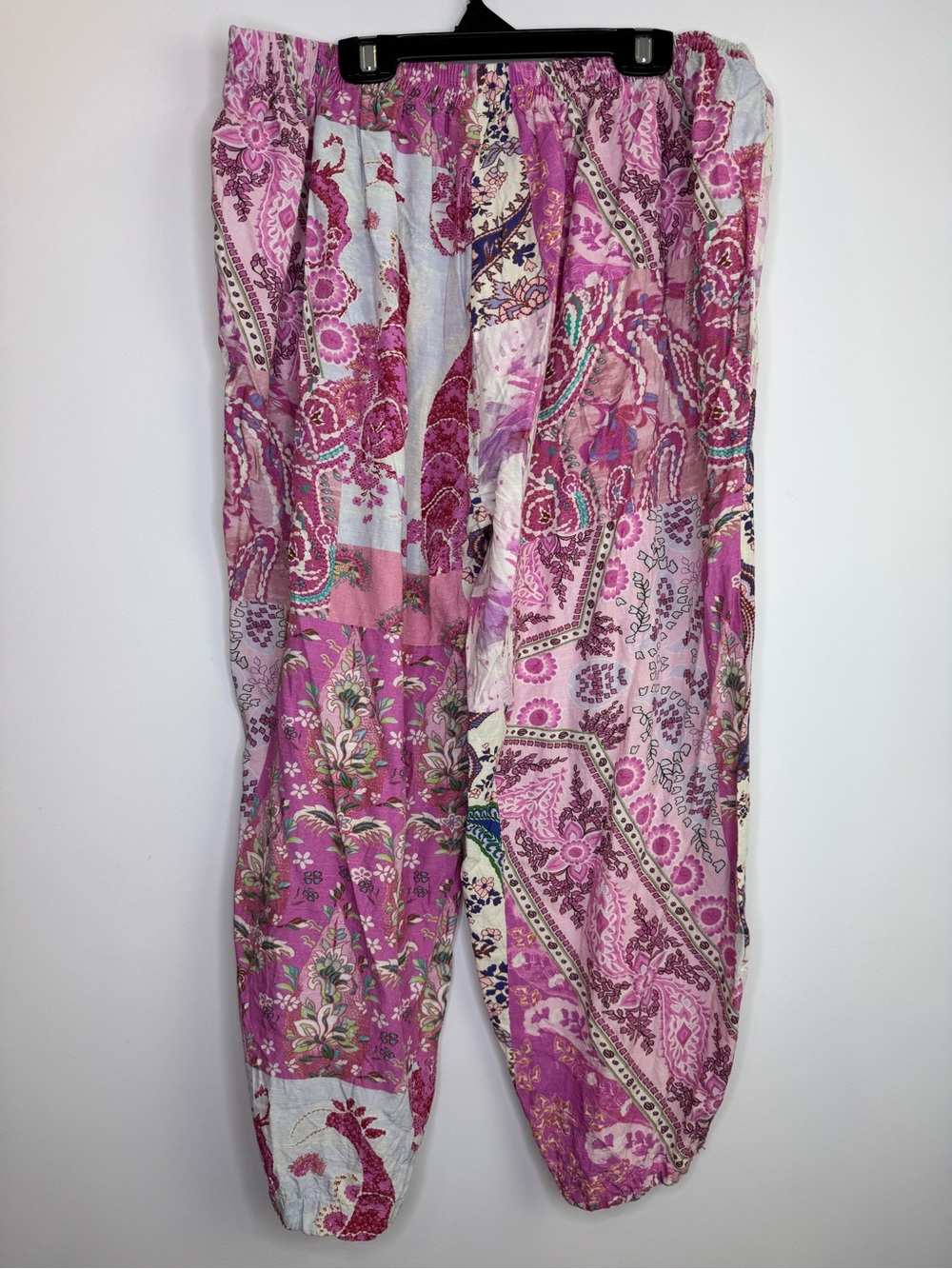 Colorful Pink Paisley boho patchwork Harem Pants size medium - Picture 6 of 9